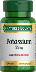 Nature's Bounty Potassium 99mg, 1 Per Day, 100 Vegetarian Caplets