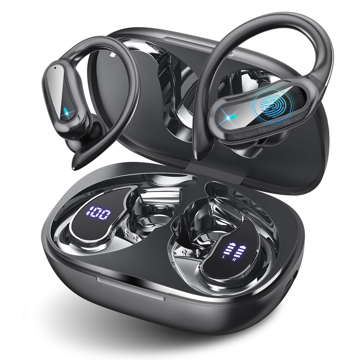 TRAUSI Wireless Earbuds Bluetooth Headphones - Jet Black