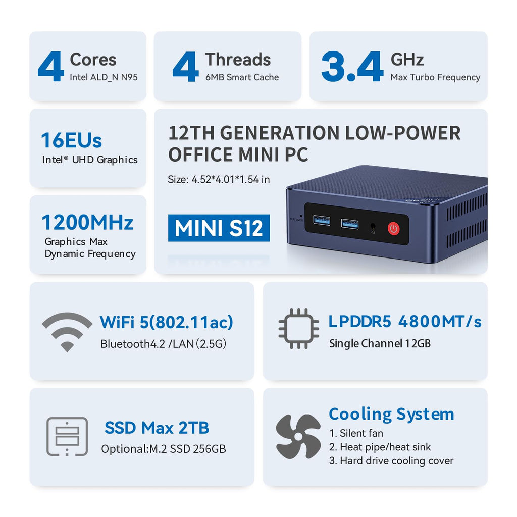 Beelink Mini S12 Mini PC, Intel N95