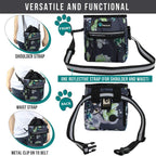 PetAmi Hands Free Dog Treat Pouch for Training and Walking - Floral Grey view 3