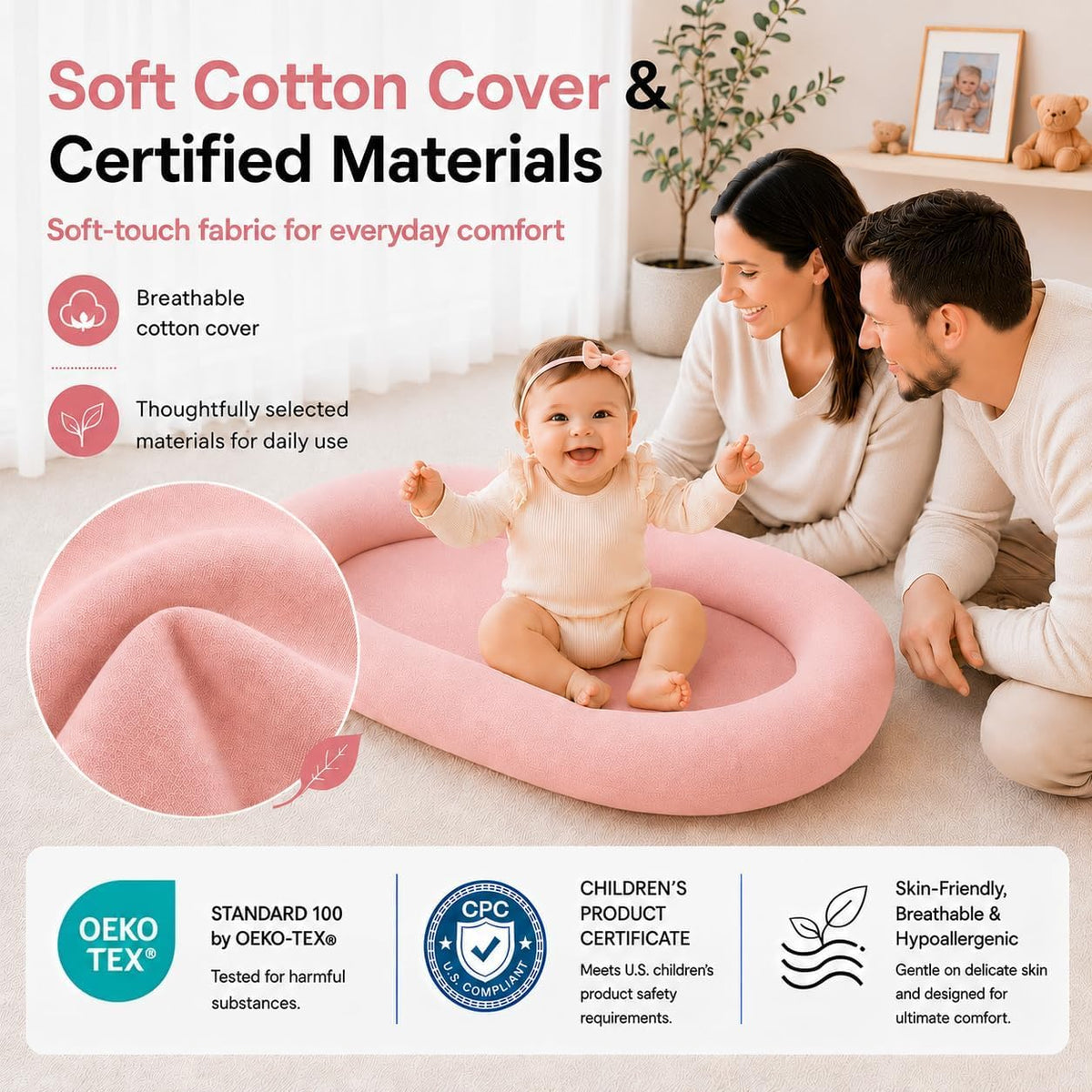 Mapotf Baby Lounger for Newborns 0-24 Months - Baby Essentials (CS-1243-A)