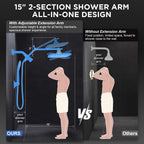 Veken Brushed Nickel 11.8" Shower Head with Handheld,Stain Resistant Finish (SHC5V403)