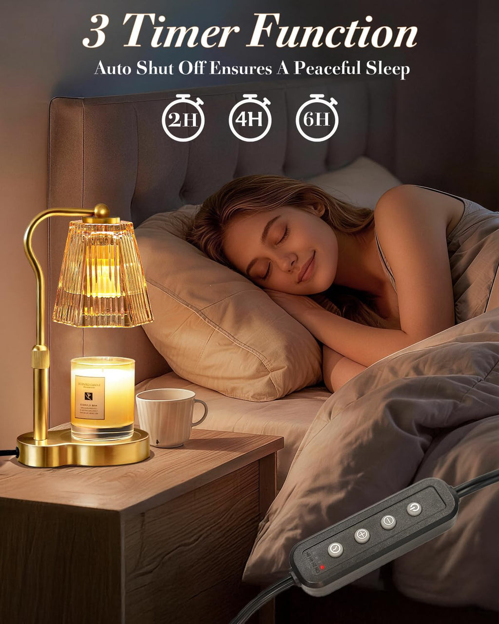 AODHGR Candle Warmer Lamp with Timer Dimmable