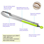 ALLWIN-HOUSEWARE W 304 Stainless Steel Kitchen Cooking Tongs, 14 & 16 Inch, Set of 2, – Green (WH-0627) (Pack of 2)