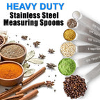 Rena Chris Measuring Spoons, Premium Heavy Duty Stainless Steel Measuring Spoons Cups Set, Small Tablespoon with Metric (Pack of 6)