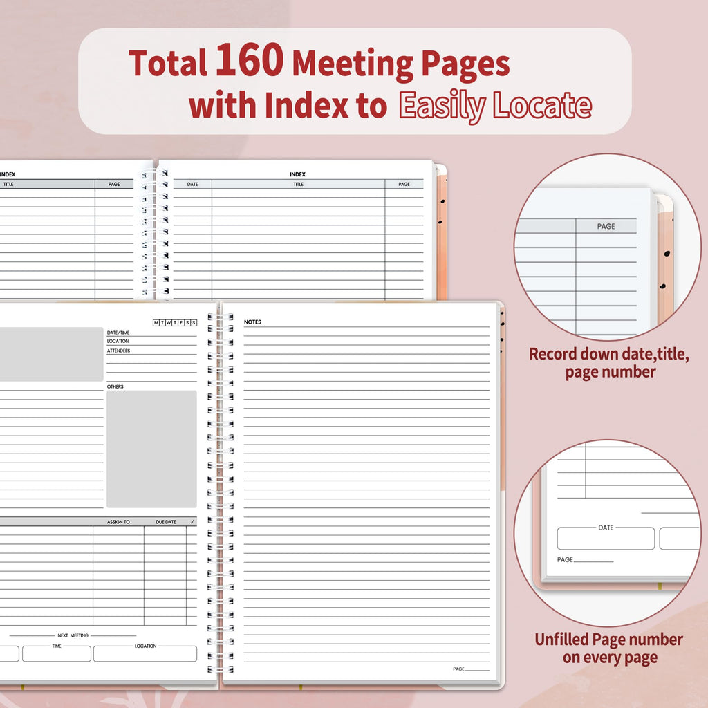 SUNEE Half Meeting Half Note - Professional Notebook for Work