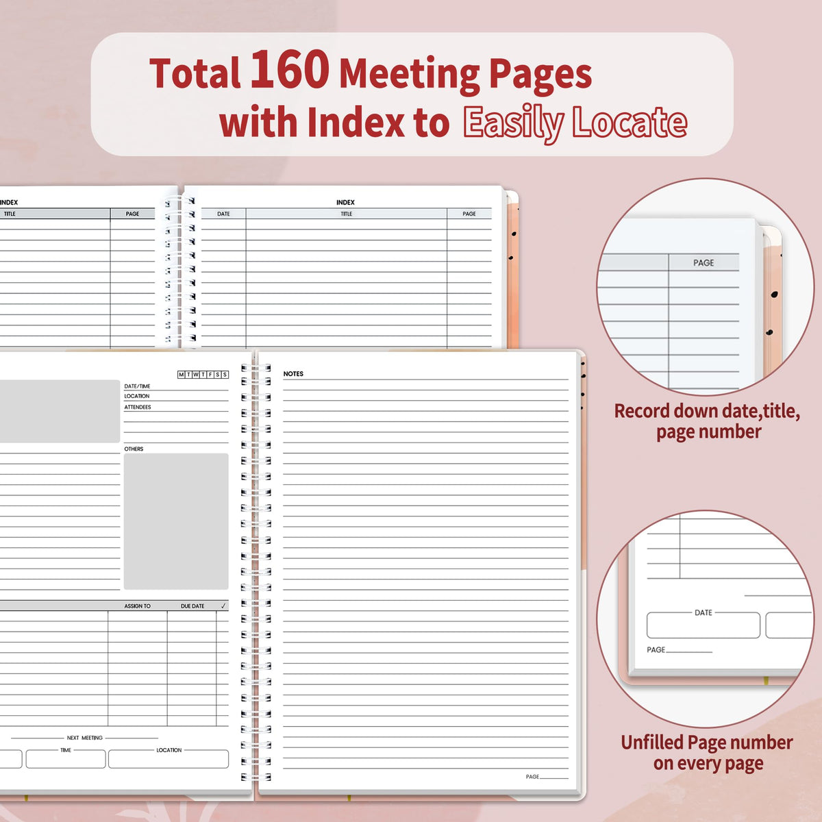 SUNEE Half Meeting Half Note - Professional Notebook for Work