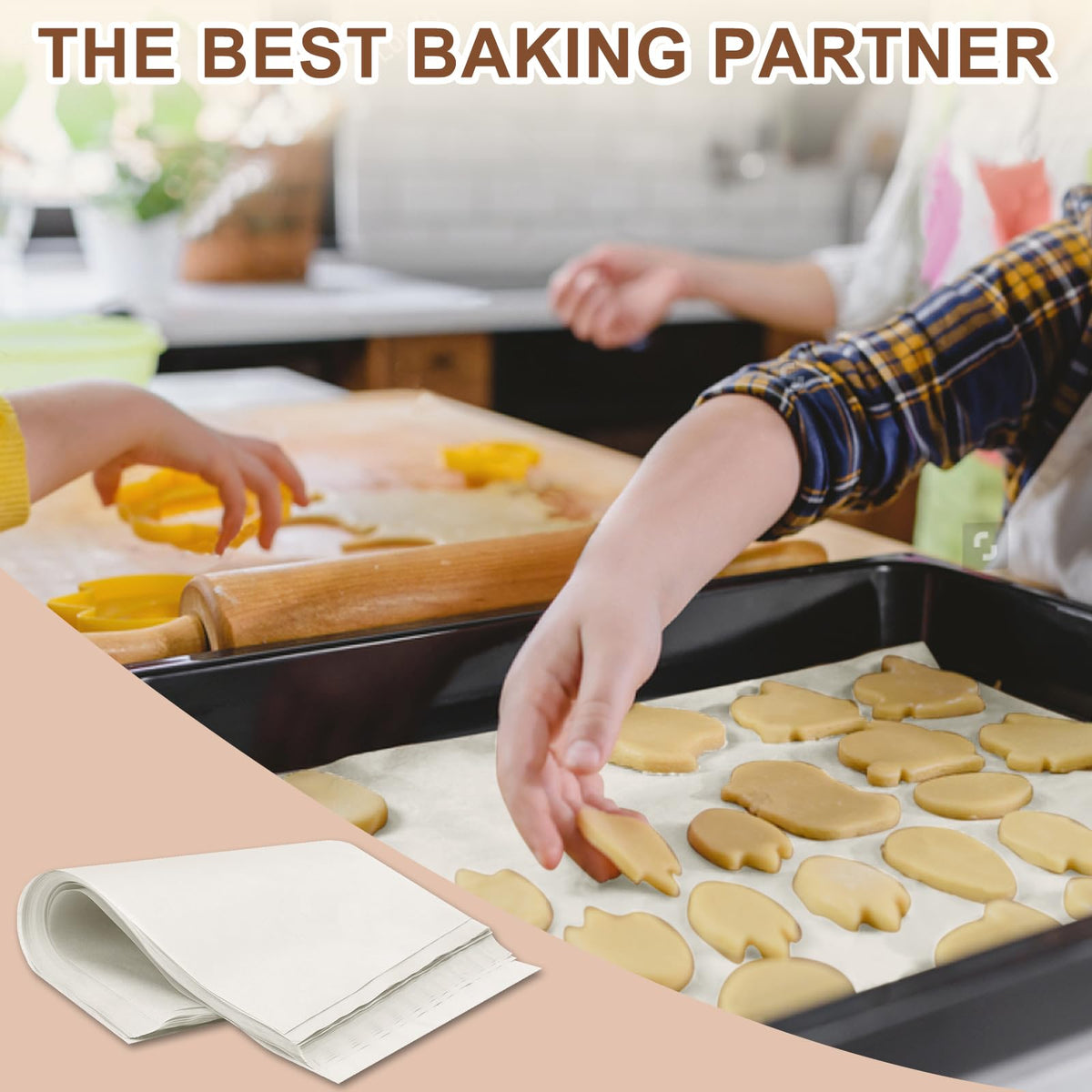 Hovico 130PCS Parchment Paper Baking Sheets - White 9" x 13" view 6