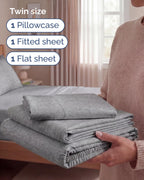 CGK Unlimited 4 Piece Sheet - 40 - Heathered Grey / Twin view 2
