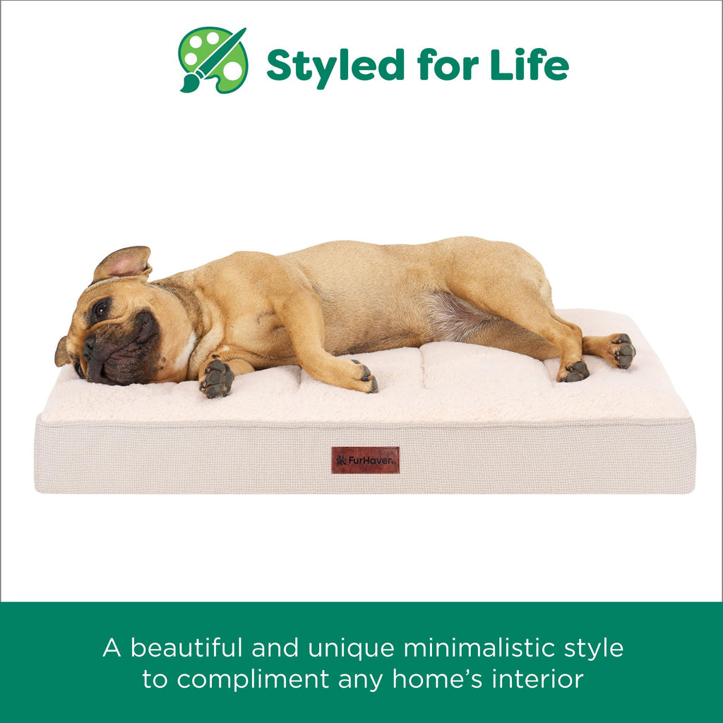 Furhaven Orthopedic Dog Bed - Wheat / Medium view 9