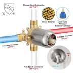 FROPO Shower Tub Faucet - Brushed Nickel view 5