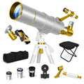 UncleHu 90mm Aperture 600mm Telescope for Adults Astronomy &Kids with Stool