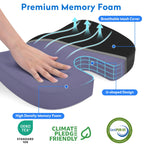 CushZone Seat Cushion Memory Foam Chair Pad for Office & Car, – Black (MPNCZ0004-0BL)