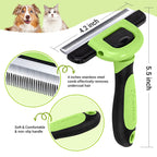 MIU COLOR Pet Grooming Brush Deshedding Tool for Dogs & Cats - Apple Green / Short and Medium Hair view 1