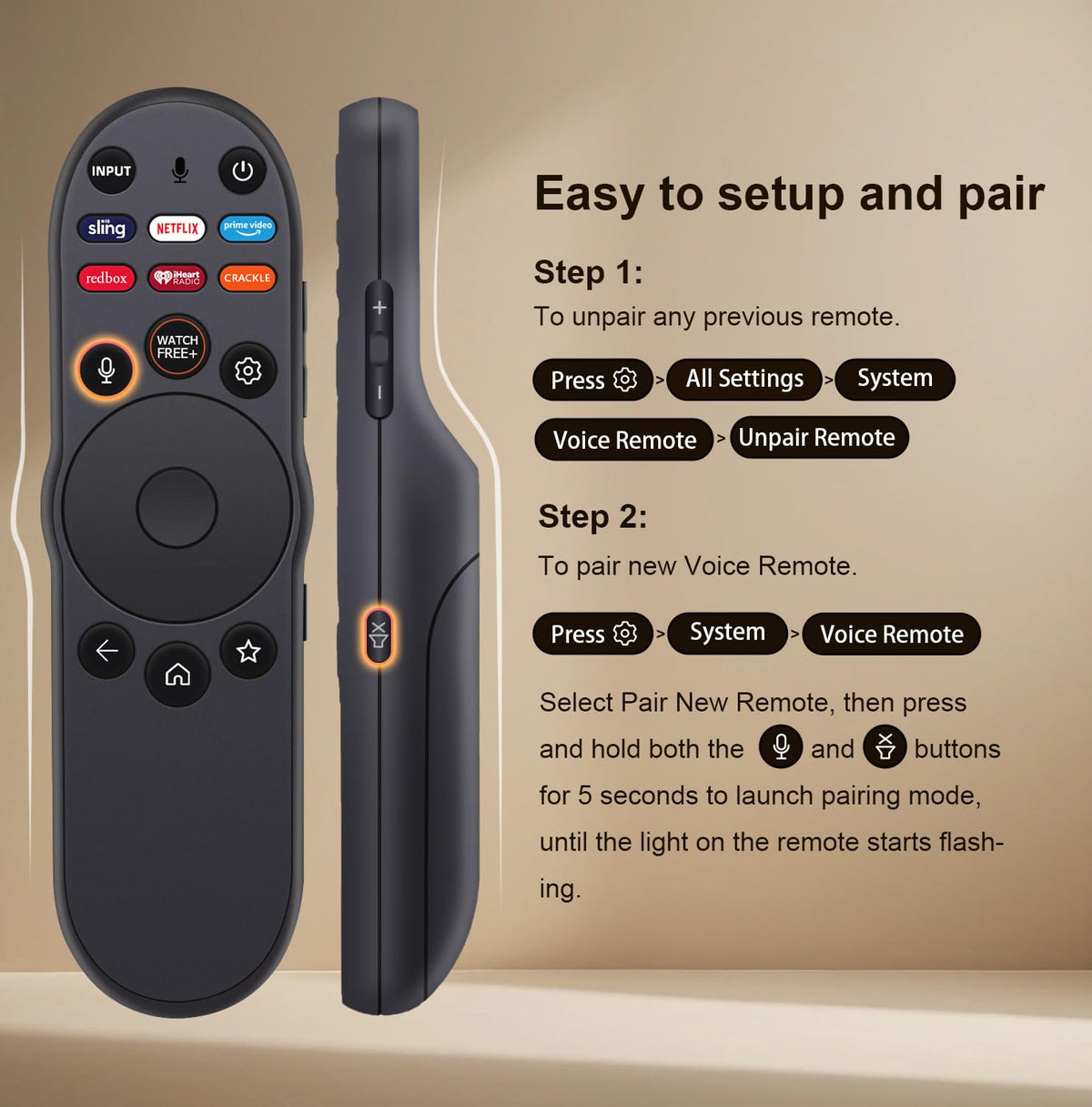 vtinvan for vizio Smart TV Remote Control Replacement