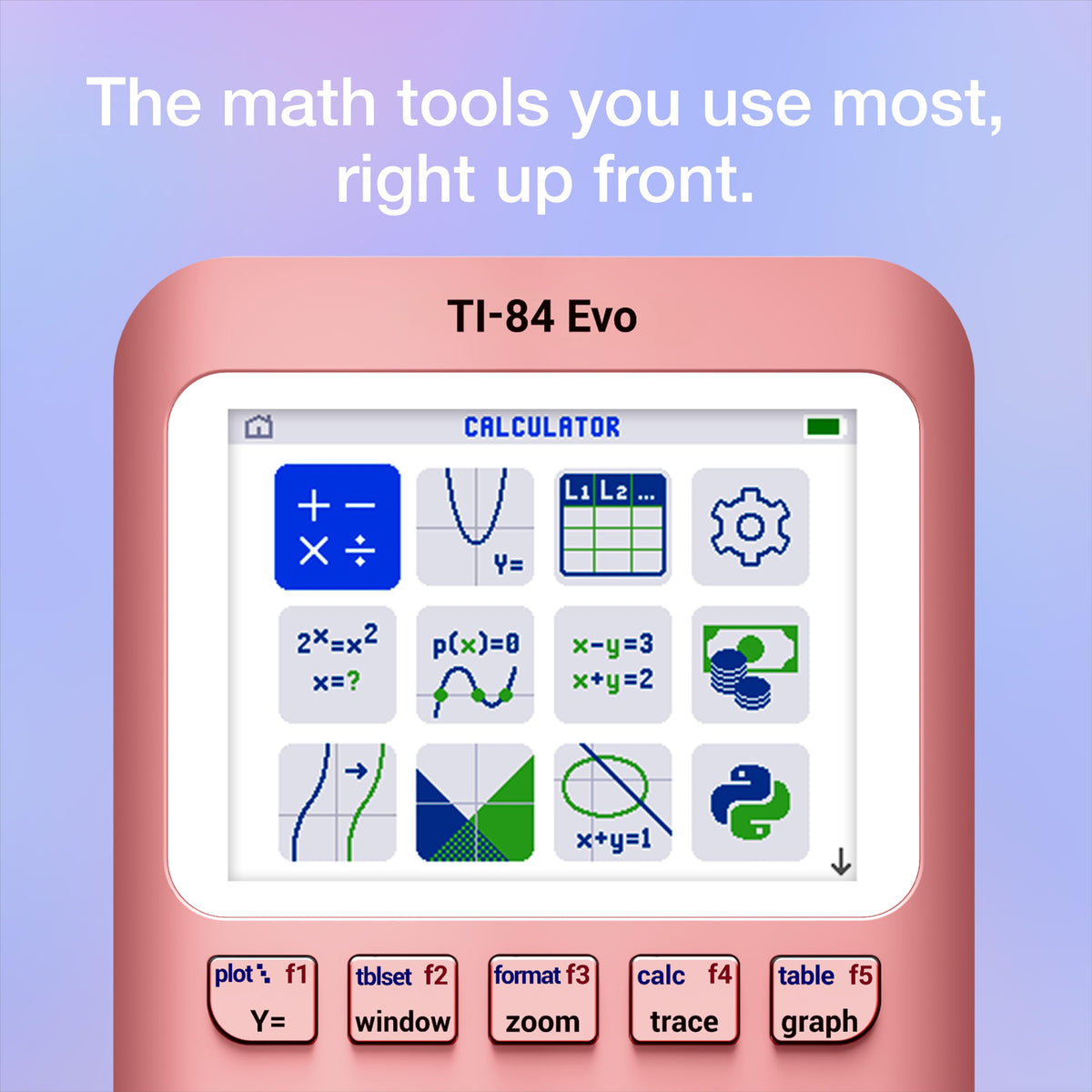 TI-84 Evo Graphing Calculator Texas Instruments, – Pink (84EVO/FC/1L1/A3)