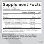 Sports Research Omega-3 Fish Oil 1250mg from Wild Alaska Pollock,240 Count (FG385A)