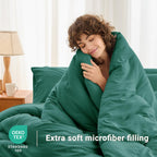 MUXHOMO 7 Pieces Comforter - Emerald Green / Queen(88"x 88") view 1