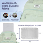 RUVALINO Diaper Bag Backpack-Multifunction Baby Travel Bag with Changing pad, Insulated Bottle Holders & Pacifier Case