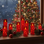 Raycare Flameless Candles with String Lights - 9pcs-Red view 6