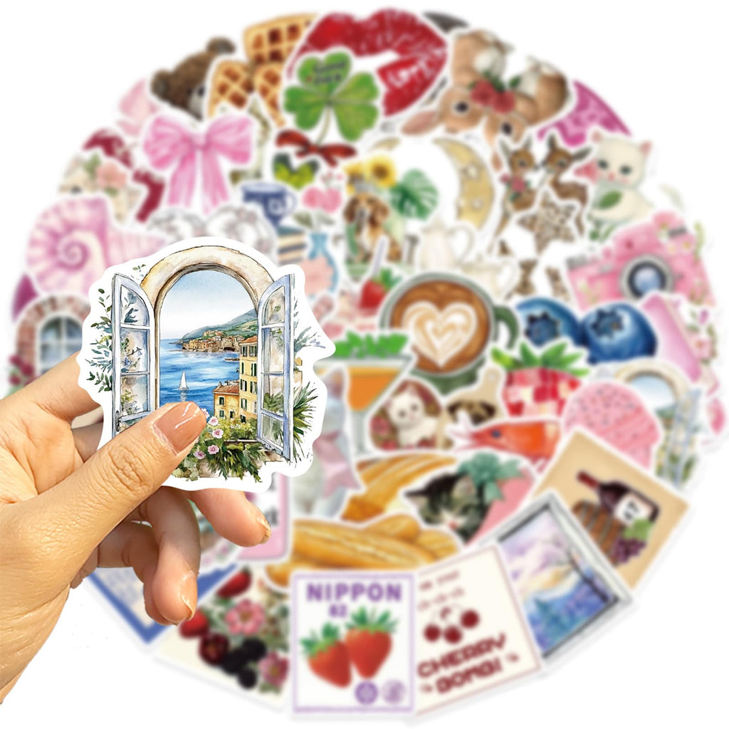 50Pcs Pinterest Aesthetics Stickers Pack - Waterproof Stickers for (additional view 2)