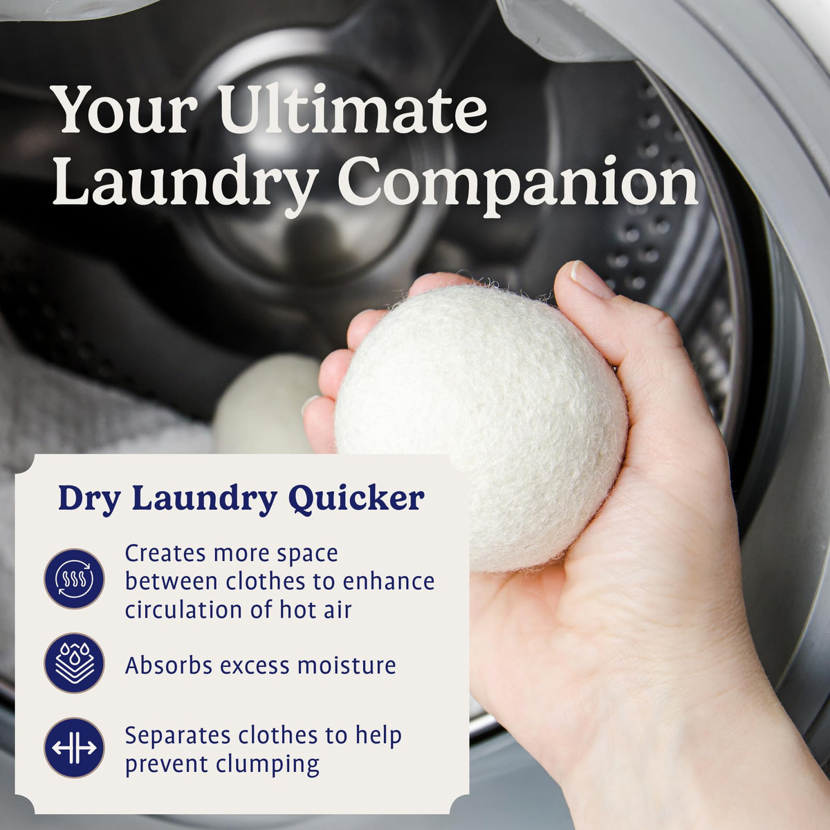 Handy Laundry Wool Dryer Balls 12-Pack, Reusable Natural Fabric Softener (5451)