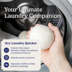 Handy Laundry Wool Dryer Balls 6-Pack, Reusable Natural Fabric Softener (5112)