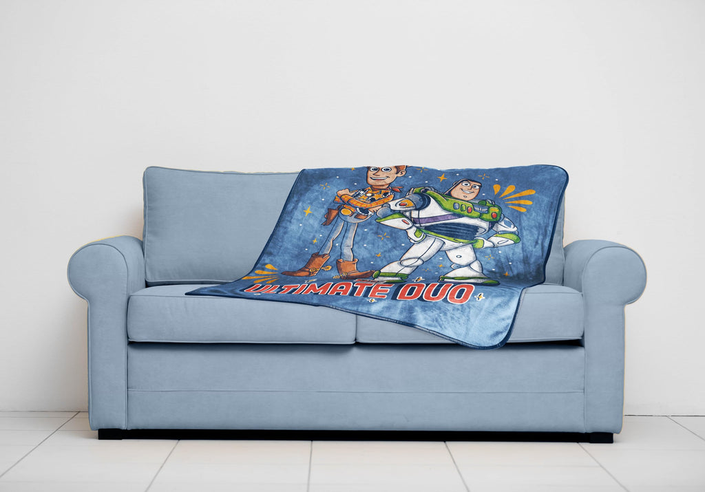 Jay Franco Kids Plush Throw Blanket - Blue - Toy Story / 40x50 - Travel Blanket view 2
