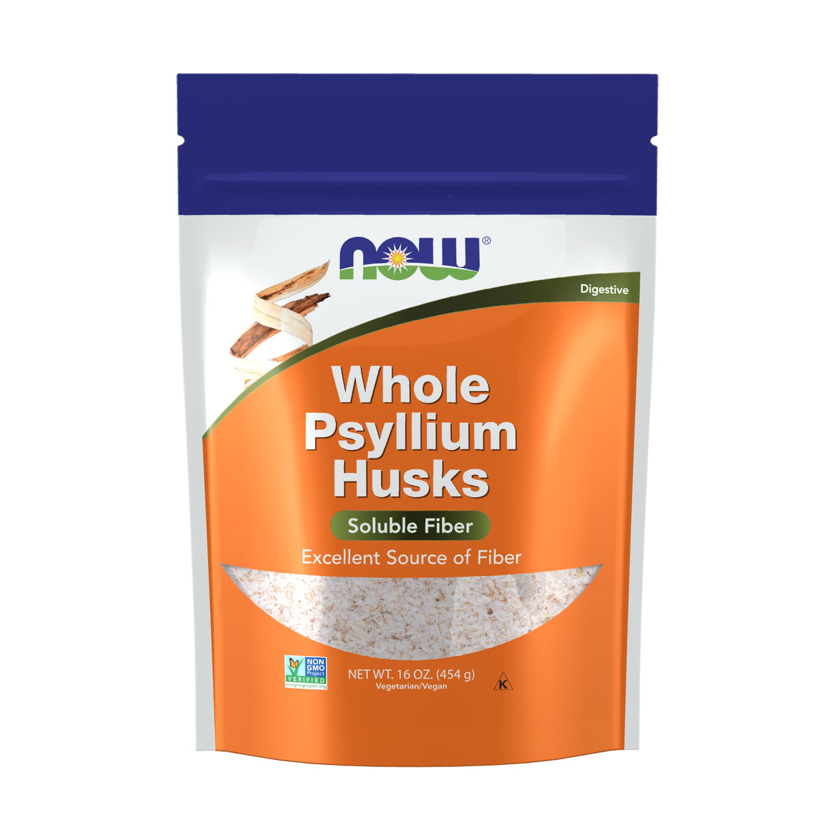 NOW Supplements, Whole Psyllium Husks, Soluble Fiber, – 16 oz (NFPWDR02)