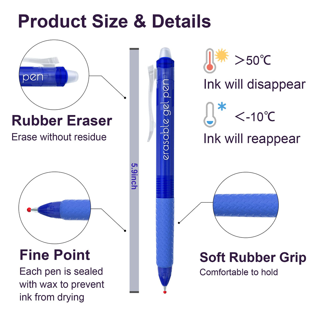 Lineon Erasable Gel Pens, 15 Pack