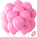 Bezente Pink Balloons Latex Round Helium Party Balloons – 100 Pack 12 inch