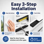 Bantie EVA Weather Stripping Foam Insulation Tape with Adhesive Foam Door Seal Weather Strip for Door