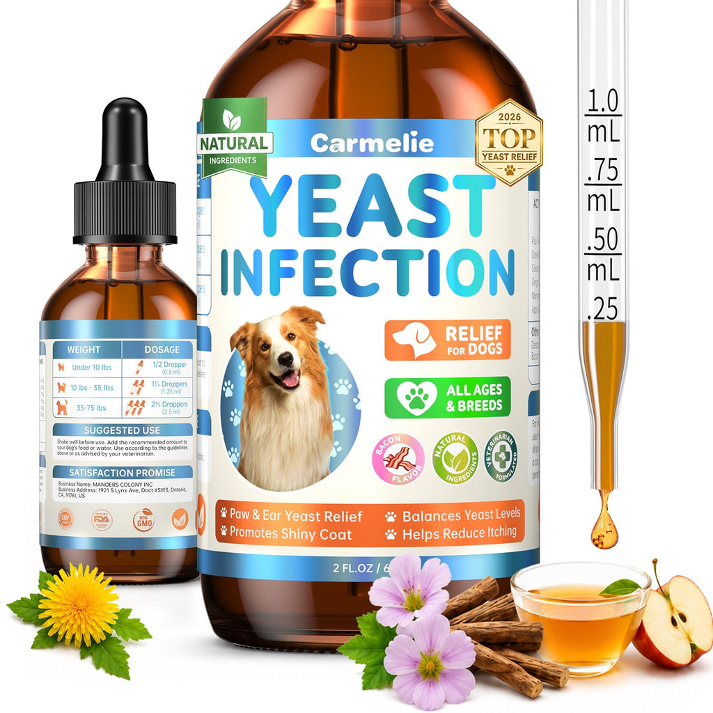 Carmelie Yeast Infection Treatment for Dogs, Ear Paw Itch Discomfort Care