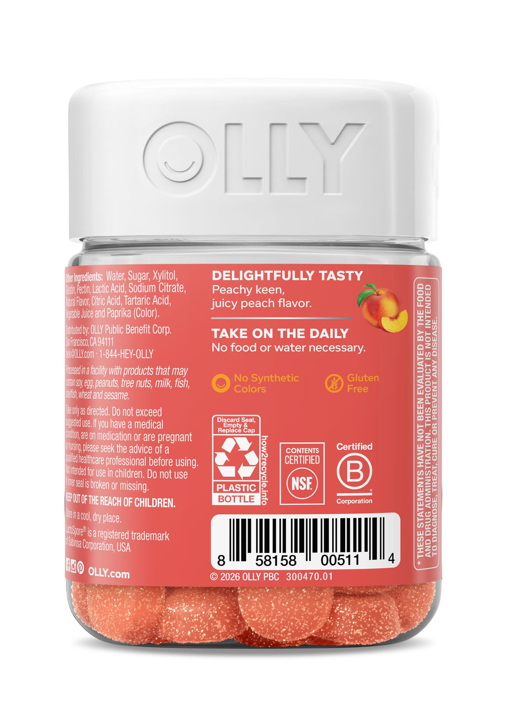 OLLY Probiotic + Prebiotic Gummy - 30 Count (Pack of 1) view 5