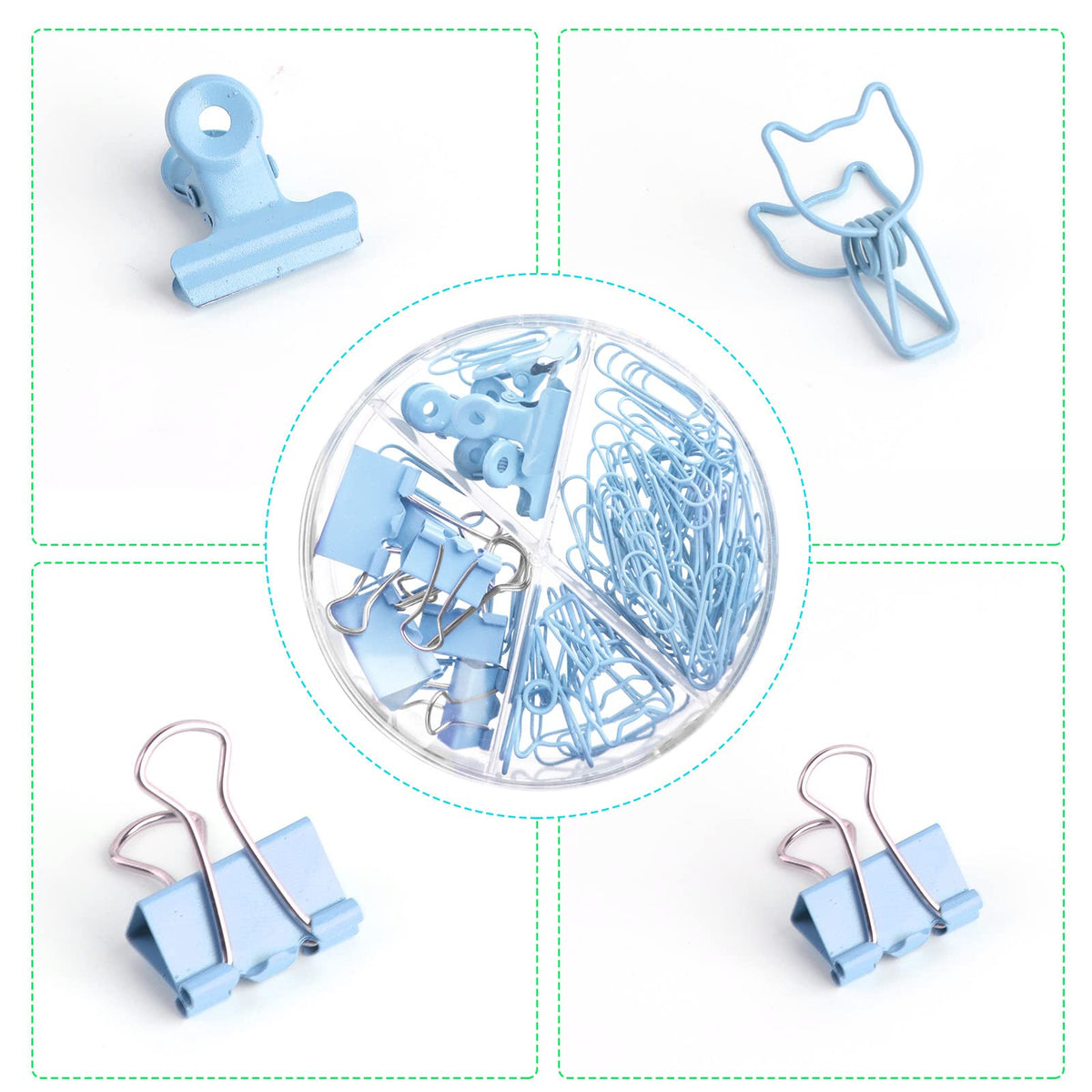 Creechwa Paper Binder and Clips - Blue / 72 / 1 Pack view 1