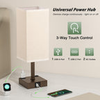 aooshine Set of 2 Touch Lamps with USB-C Port - Brown Shade-Brown Base view 4