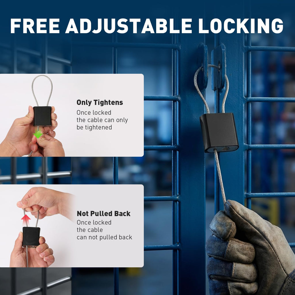 Kabinge Adjustable Cable Padlock with 3 Keys - view 2