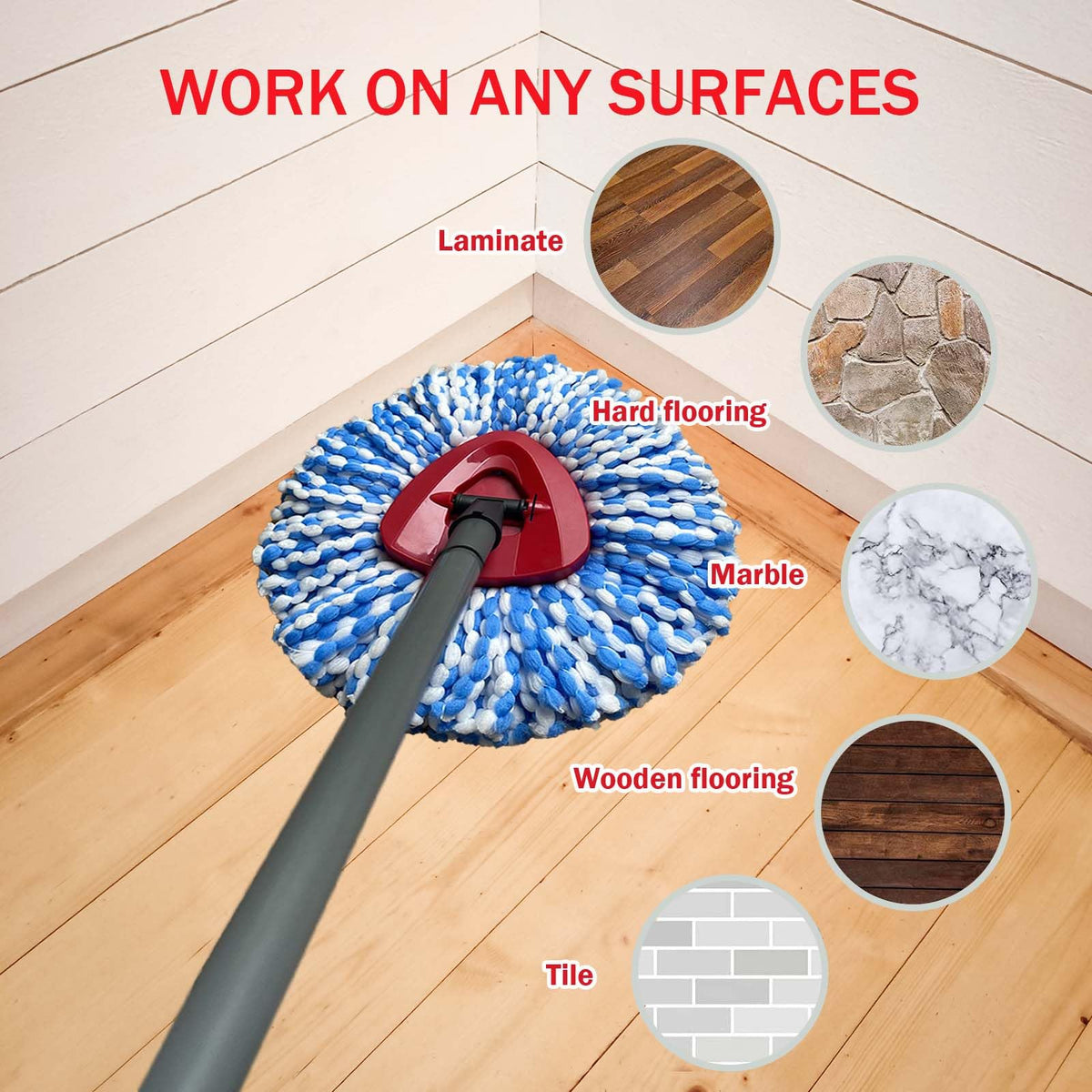 Mop Replace Heads Compatible for OCeda - 2 Count (Pack of 1) view 3