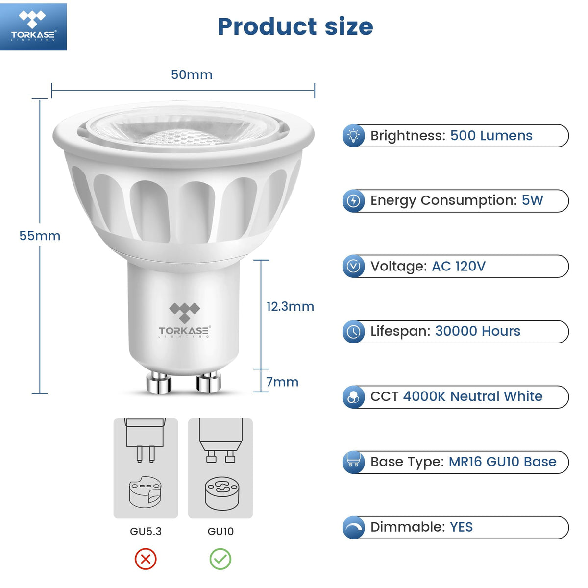 Torkase Dimmable MR16 LED Light - view 5