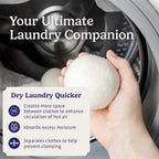 Handy Laundry Wool Dryer Balls 1-Pack, Reusable Natural Fabric Softener