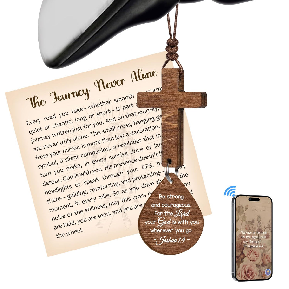 Cross for Car Mirror Hanging Christian Gifts for Men
