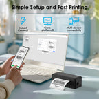 KNAON Thermal Label Printer, Bluetooth Shipping Label Printer - Black view 3