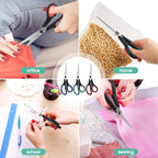 iBayam 8.5" All Purpose Sharp Black Scissors, Comfort-Grip Handles, 24-Pack