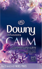 Downy Fabric Softener Sheets, Botanical Mist, 105 Ct, Pack of 2