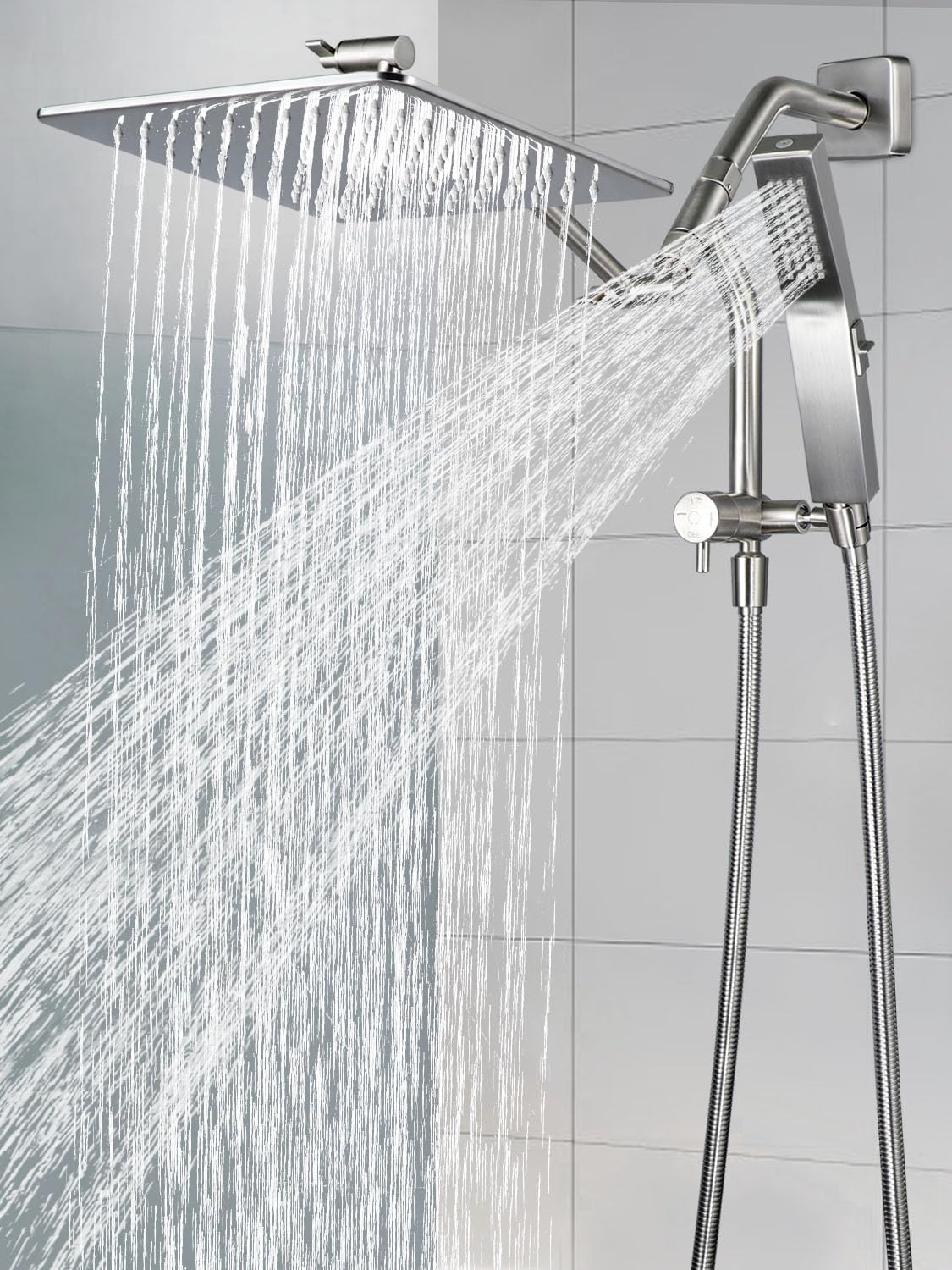 G-Promise Inch All Metal Rain Shower Head with Handheld