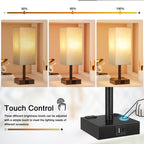 aooshine Bedside Table Lamp Touch Control - 1 Beige & Black / 14.0in view 1
