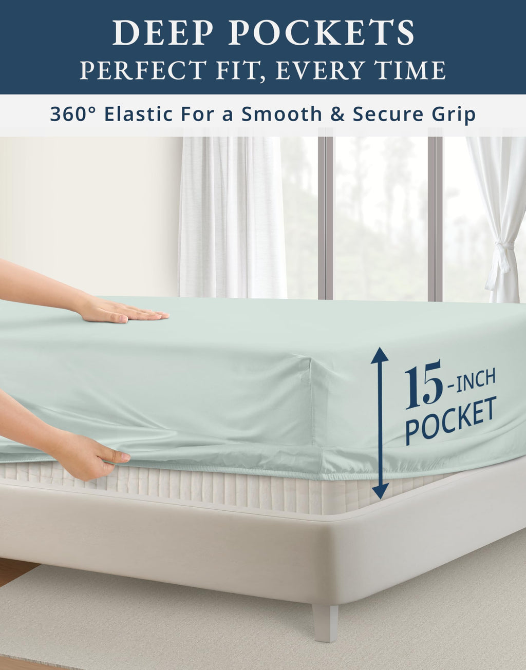 Lane Linen 100% Egyptian Cotton Ultra Soft Sheets - 24: Murmur view 5