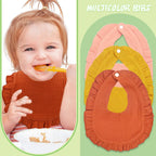 DOSMINE Organic Cotton Muslin Baby Bibs for Drooling & Teething - Yellow view 3