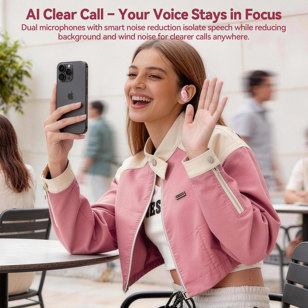 Active Noise Cancelling Ear Buds Wireless Bluetooth Headphones 80H Playtime Display Charging Case 50dB ANC Over - Rose Gold view 3