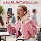 Active Noise Cancelling Ear Buds Wireless Bluetooth Headphones 80H Playtime Display Charging Case 50dB ANC Over - Rose Gold view 3